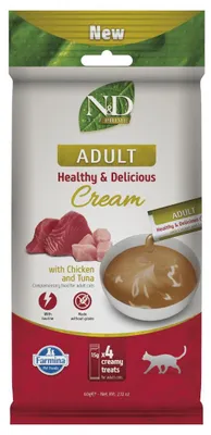 Zdjęcie produktu dla Farmina N&D Prime Adult Creamy Treat 60g Kremowy Przysmak z Kurczakiem i Tuńczykiem Dla Kota