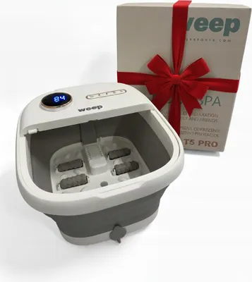 Obrázok produktu pre Vodný masážny prístroj na nohy WEEP T5 Pro - skladací hydromasážny prístroj s výkonom 500 W, ohrevom na 35-48 °C, valčekovou masážou, hydromasážou močového mechúra a časovačom