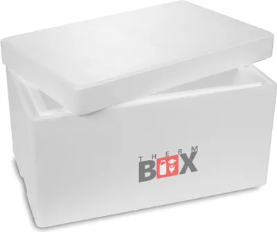 Produktbild von THERM-BOX Styroporbox 37W Innen: 51x30x24cm Wand: 4cm Volumen: 37,5L Isolierbox Kühlbox Warmhaltebox Wiederverwendbar