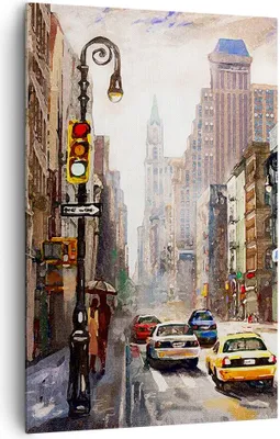 Produktbild von Bild auf Leinwand - Leinwandbild - Einteilig - New York Aquarell - 80x120cm - Wand Bild - Wanddeko - Wandbilder - Leinwanddruck - Wanddekoration - Leinwand bilder - Wandbild - PA80x120-4590