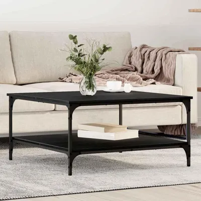 Zdjęcie produktu dla vidaXL Stolik kawowy o wyglądzie czarnego dębu 80 x 80 x 40 cm materiał drewnopochodny