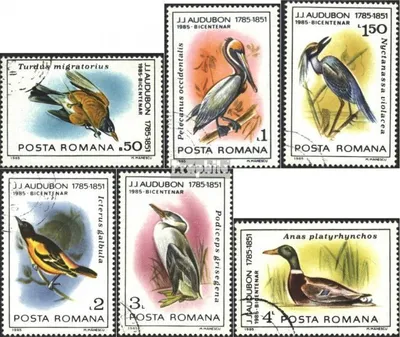 Produktbild von Briefmarken Rumänien 1985 Mi 4149-4154 (kompl.Ausgabe) gestempelt 200.Geburtstag von John James Audubon