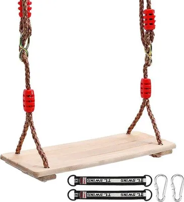 Obrázek produktu pro Dětská houpací židle s kyvným mechanismem, fitness lavička, zahradní houpačka, pohybové hračky pro malé i velké, zahradní židle s nastavitelným lanovým zajištěním do 150 kg, cvičební zařízení pro rodiny.
