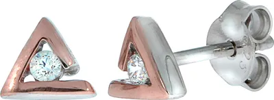 Produktbild von F Ohrstecker 925/- Sterling Silber 0,6cm mehrfarbig Zirkonia weiß 271220073-2