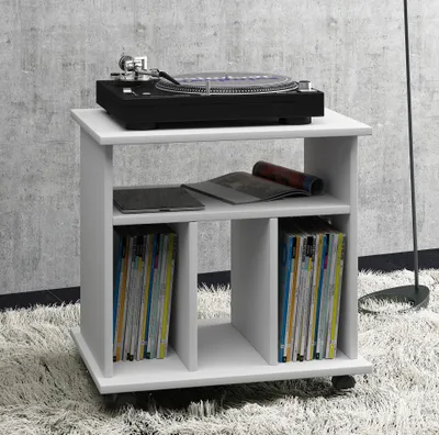 Produktbild von VCM Holz Media-Regal | Regal mit Rollen | Maße: H. 59 x B. 60 x T. 45 cm - Retal