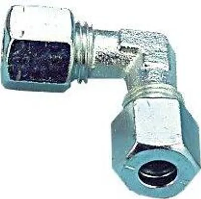Produktbild von Winkel-Verschraubung 10 mm Stahl, einfache Montage, verhindert Druckabfälle