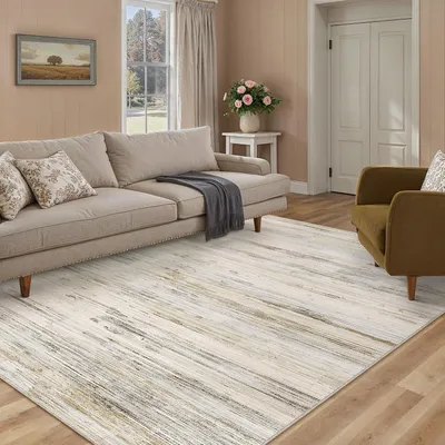 Zdjęcie produktu dla Dywany 120x170 cm, beżowy, abstrakcyjny, prany w pralce, antypoślizgowy, do salonu