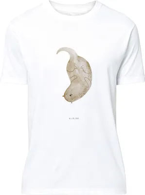 Produktbild von Mr. & Mrs. Panda T-Shirt Otter Kopfüber - Weiß - Geschenk, Süß, Print-Shirt, Seeotter See, Spruch-Shirt, Niedlich, S, mit Motiv, Tshirt