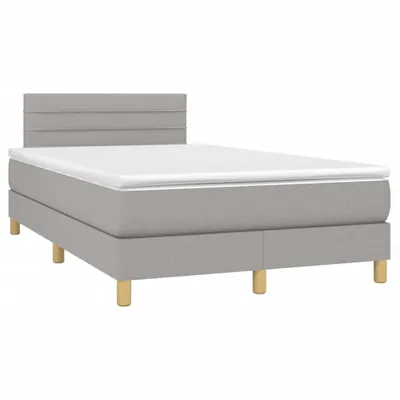 Produktbild von vidaXL Boxspringbett mit Matratze Hellgrau 120x190 cm Stoff
