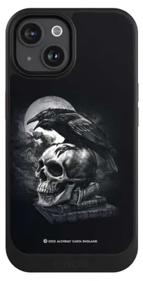 Produktbild von NIVOCASE Hülle für Apple iPhone 15 Handyhülle NIVOcore Case Schwarz Rabe Schädel Totenköpfe