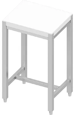 Productafbeelding van Stalgehäuse van polyethyleen met roestvrijstalen onderstel - Werkblad van 50 mm dik, afmetingen 50x40x85 cm