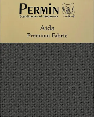 Zdjęcie produktu dla Permin Precut, 16 szt., Aida 355, kolor 307 – szary północny, tkanina do rękodzieła, przeznaczona do haftu krzyżykowego, 43 x 50 cm