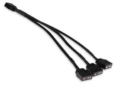 Produktbild von Y-Kabelsplitter aRGB 3-Pin auf 3x 3-Pin, 15cm (schwarz)