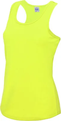 Immagine prodotto di Just Cool JC015 | Girlie Cool Tank Top Maglietta sportiva + WRAP certificata - Colore: Giallo elettrico - Taglia: L
