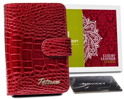 Obrázek produktu pro Peterson dámská kožená peněženka červená RFID 13x9,5 cm