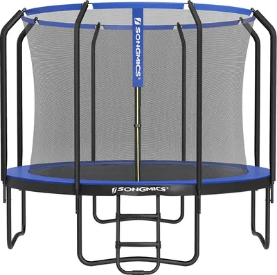 Produktbild von SONGMICS Trampolin rundes Gartentrampolin mit Sicherheitsnetz und Leiter, gepolstertes Gestell, für Kinder und Erwachsene