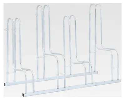 Produktbild von Fahrradständer für 4 Fahrräder, freistehender Radständer, Bodenständer Fahrradhalter aus verzinktem Stahl