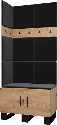 Produktbild von Garderobe ARTIN Set 11 mit gepolsterten Paneelen Industrial Design