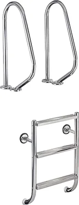 Produktbild von Geteilte Leiter Edelstahl V2A | 3 Edelstahlstufen