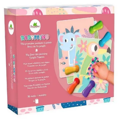 Imagen del producto de Au Sycomore Malset Babyssimo - Mis primeras pinturas con puntos: Amigos de la selva