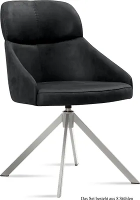 Produktbild von Esszimmerstuhl drehbar (8er-Set) Deeanne 52x82x63 Edelstahl/Anthrazit