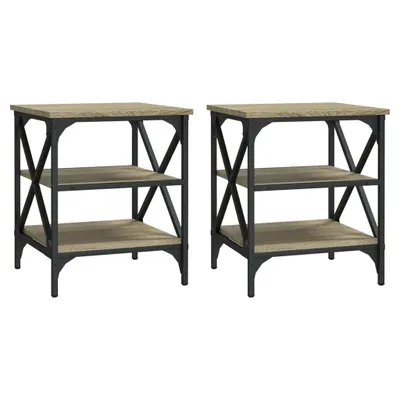Image de vidaXL Tables d'appoint 2 pièces chêne Sonoma 40x42x50 cm Bois composite