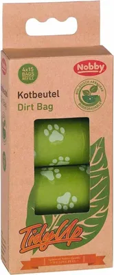 Immagine prodotto di Nobby TidyUp Sacchetti per rifiuti biodegradabili verdi 4 rotoli da 15 sacchetti