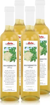 Produktbild von Darbo Holunderblüten Sirup 500ml - Cocktails Milchshakes Kaffeesirup (4er Pack)