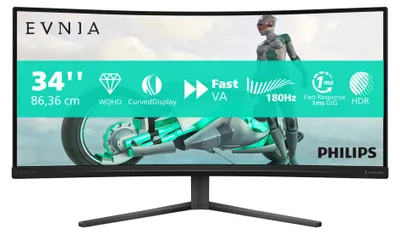 Produktbild von Philips Evnia 34M2C3500L/00, 86,4 cm (34"), 3440 x 1440 Pixel, Wide Quad HD, LCD, 1 ms, Schwarz