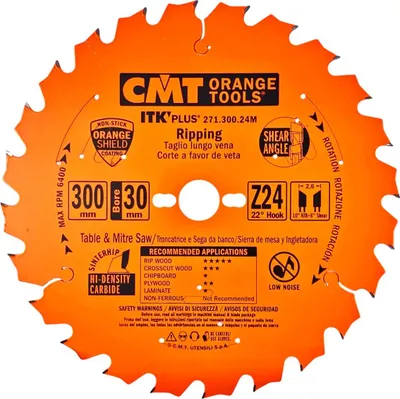 Produktbild von CMT | Ultradünnes Sägeblatt für Längsschnitt ø 300/30 mm Z24 WZ/ATB
