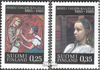 Produktbild von Briefmarken Finnland 1965 Mi 598-599 (kompl.Ausg.) gestempelt Akseli Gallen Kallela