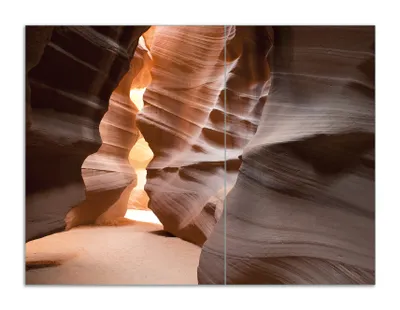 Produktbild von Wallario Herdabdeckplatte aus Glas, Größe 70 x 52 cm 2-teilig, Motiv Antelope Canyon Arizona  USA