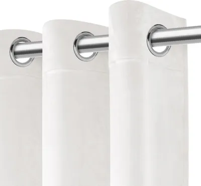 Produktbild von Weisser Veloursvorhang Mit Kristallen 140X250 Glänzend Auf Ösen