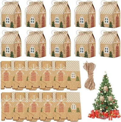 Obrázek produktu pro Adventní kalendář – 50 kusů – vysoce kvalitní kraftový papír – ekologické – ideální pro vánoční dárky