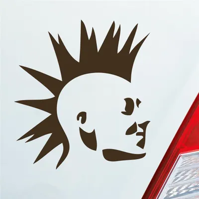 Produktbild von Auto Aufkleber Punker Punk New Wave Rock Tuning 10x11 cm Braun Sticker Heckscheibenaufkleber