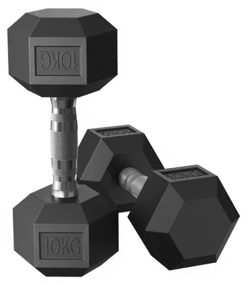 Produktbild von Hantelset 2 x 10 kg für das Krafttraining | Schwarz | 13,5x31x11 cm