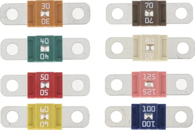 Midi-Sicherungssortiment 8 Stück 30–125 A 32 V 41x10 mm