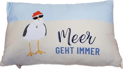Produktbild von maritimes Kissen Möwe Meer geht immer 25x40cm Geschenk für Dich