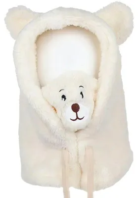 Productafbeelding van eCa CZ34WZ2 2-in-1 wintermuts met geïntegreerde sjaal, crèmekleurig