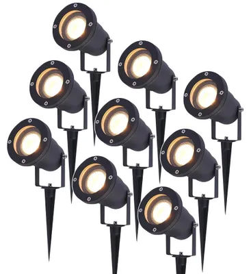 Image de HOFTRONIC - Spots de jardin à piquet 4W 345lm 2700K IP65 Noir 9 pièces