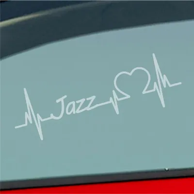 Produktbild von Auto Aufkleber Jazz Herz Puls Auto Car Liebe Love 19x6 cm Milchglas Sticker Heckscheibenaufkleber