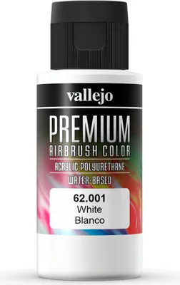 Zdjęcie produktu dla Premium Color Opaque Vallejo 62001 White 60ml Aerograf akrylowy