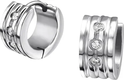 Produktbild von Klappcreolen Ohrringe 316L Chirurgenstahl 13mm mit Kristallen