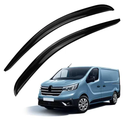 Productafbeelding van Winddeflectoren, zwart, 1 paar, geschikt voor Renault Trafic, Fiat Talento, Nissan NV300, Opel Vivaro, modeljaren 2014-2022