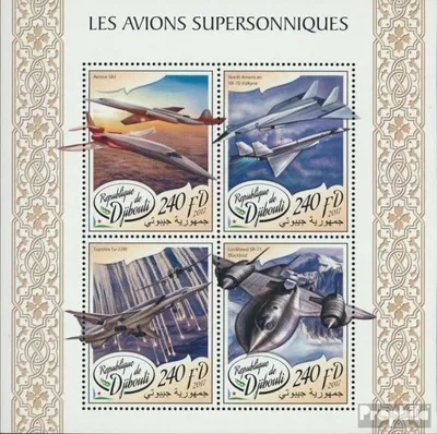 Produktbild von Briefmarken Dschibuti 2017 Mi 1771-1774 Kleinbogen (kompl. Ausg.) postfrisch Überschallflugzeug