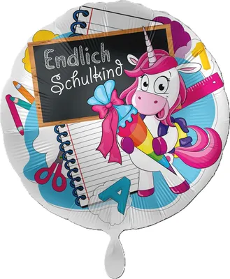 Produktbild von 18"/Ø43cm Folienballon  "Einhorn Endlich Schulkind"