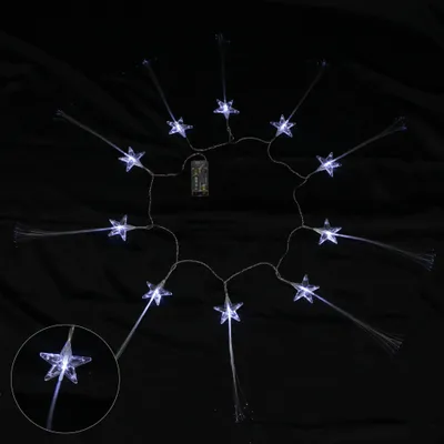 Image de Guirlande lumineuse interieure 10 etoiles fibre optique