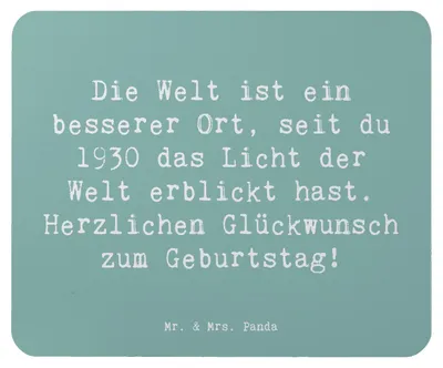 Produktbild von Mr. & Mrs. Panda Mouse Pad Spruch 1930 Geburtstag - Meeresbrise - Geschenk, Geburtstagsgeschenk, mousematte, Alter, Mousepad, Erinnerungen, mausteppich, Happy Birthday