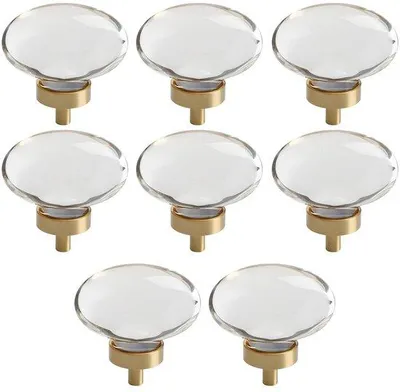 Image de Kunstkristal : Pack de 8 boutons ronds pour meubles