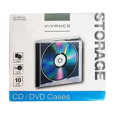 Produktbild von ViVanco™31714, DVD-Hülle, 1 Disks, Schwarz, 136 mm, 190 mm, 35 mm